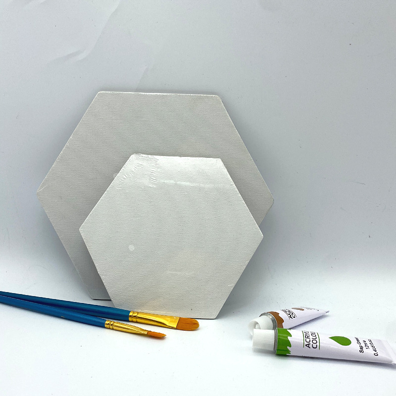 Polygonal Oil Painting Board for Students, Suitable for Acrylic Paint or Gouache, Canvas for Hand-Painted Oil Paintings, Framed Canvas for Graffiti