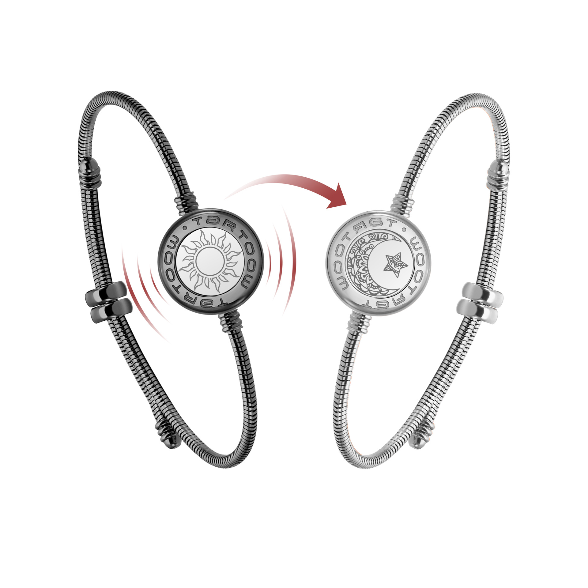 Tatu pareja pulsera Bluetooth pulsera desmontable de vibración táctil de larga distancia regalo de pareja de amor a distancia de nicho