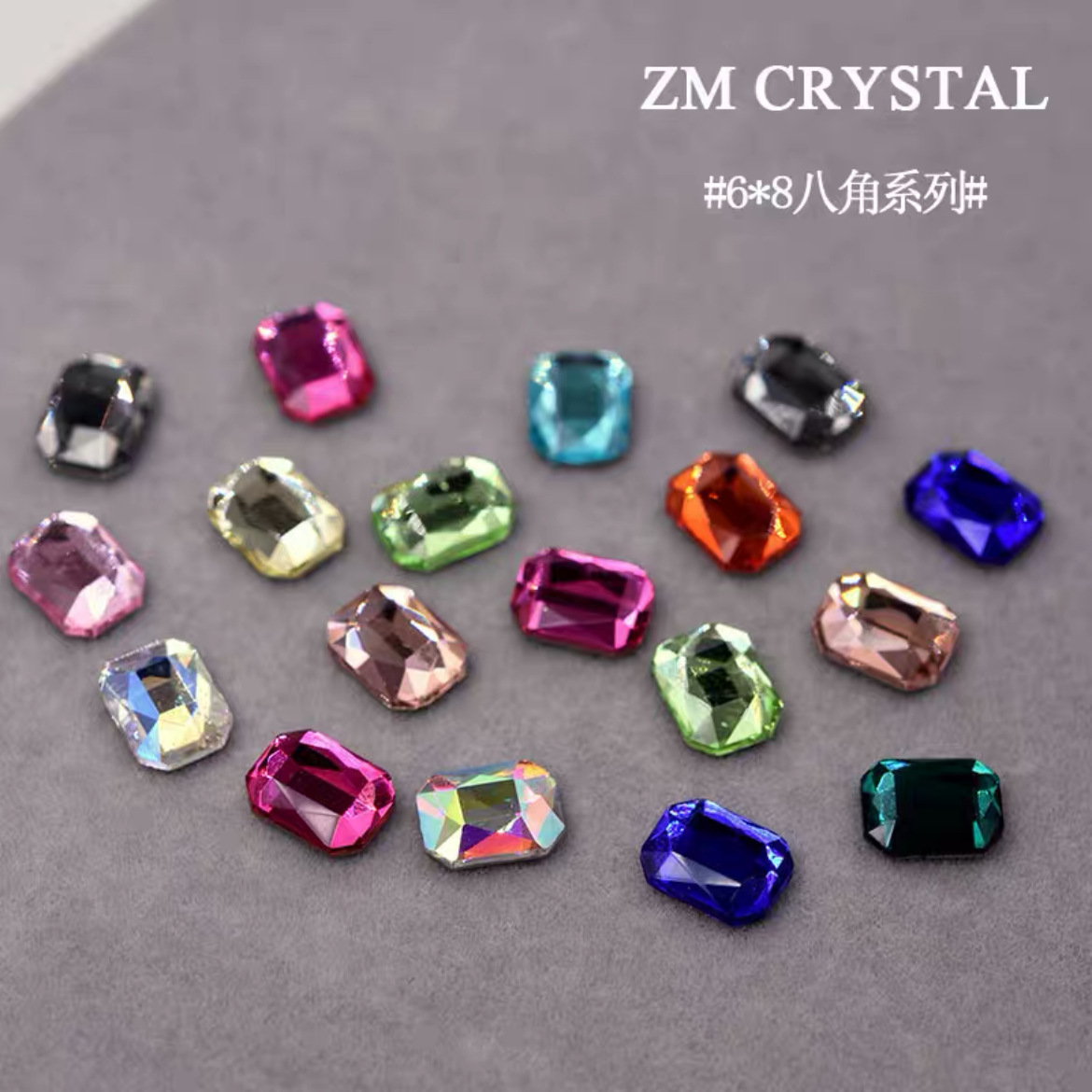 6x8mm 길이의 팔각형 혼합 색상