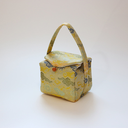 Brocade one pot and two cups tea set cloth bag pot bag gift handbag lid bowl male cup plus cotton fabric storage packaging bag