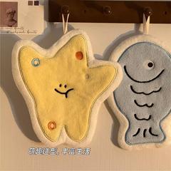 可爱小鱼擦手巾高级感挂式超强吸水速干毛巾卫生间加厚手帕厨房