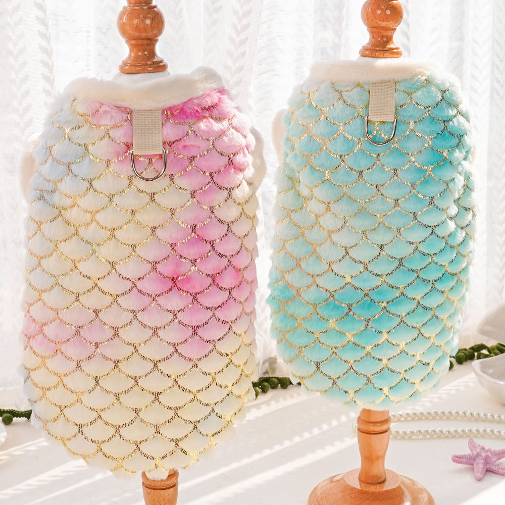 Ropa de gato para perros otoño e invierno cálido franela sirena ropa de dos patas para perros medianos y pequeños suministros para mascotas al por mayor