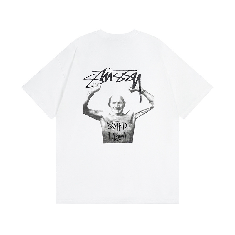 クロスボーダーのトレンドブランド stu スチュープリント半袖ルーズ男女兼用万能Tシャツカップル着用プリント学生半袖|undefined