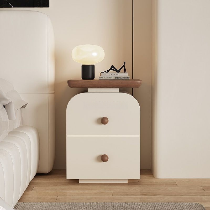 Small Solid Wood Bedside Table for Home Bedroom 2025 New Ultra-Narrow Medieval Cream Style Modern Simple Storage Cabinet