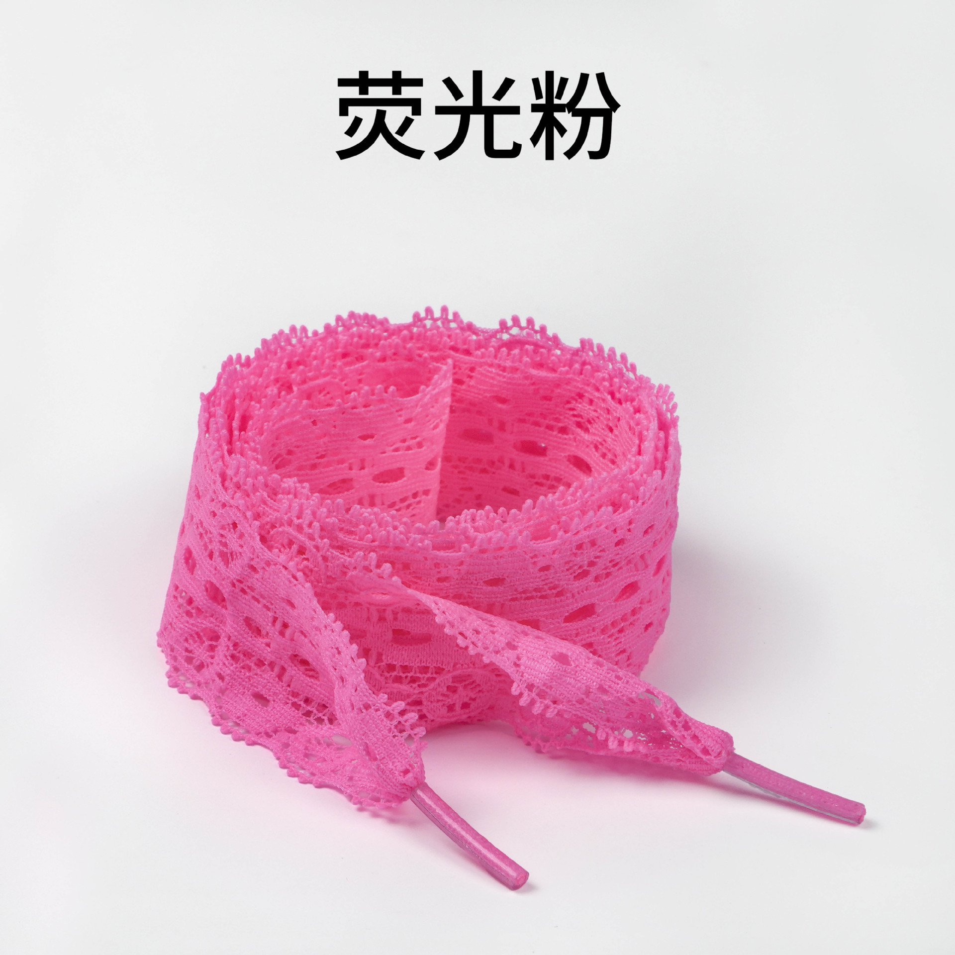Fluorescent pink lace shoelaces