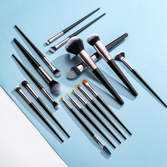 Cross-border 16-piece fiber hair cosmetic brush set eye shadow brush blush brush loose powder brush foundation brush beauty makeup tools wholesale
