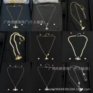 太后家经典别针土星珍珠项链百搭立体小众颈链毛衣链锁骨链合集