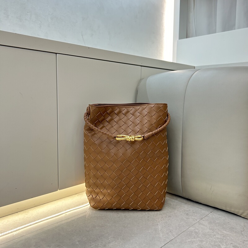 Bv Hand-Woven Andiamo Bucket Bag New Style Unisex Versatile Large-Capacity Handbag Tote Bag