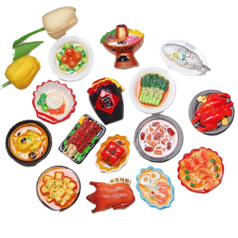 2025 新中国料理鍋シミュレーション食品おもちゃ冷蔵庫マグネット樹脂 DIY 冷蔵庫マグネットアクセサリー工場直接販売|undefined