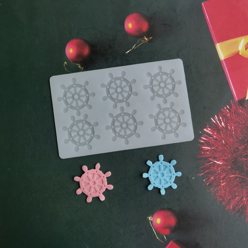 6连船舵巧克力饼干模蛋糕模具雪糕糖果硅胶模具