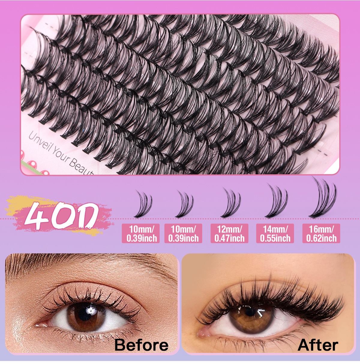 Natural Cluster Eyelashes Diy Segmental Faux Eyelash Extensions_voghion.com