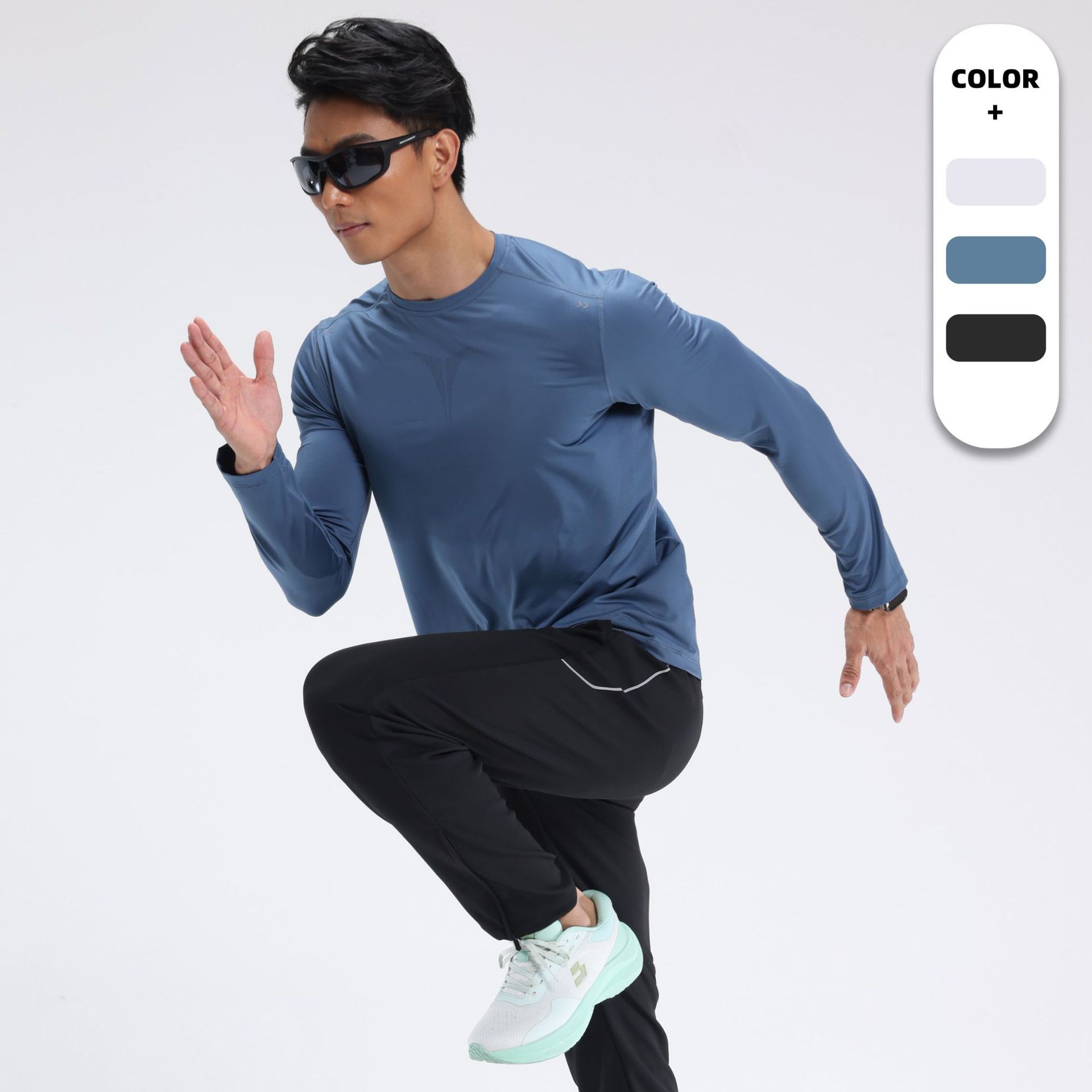Deportes al aire libre correr velocidad ropa seca camiseta de manga larga ropa de yoga elástica para hombres fitness biking montaña ropa de sudor