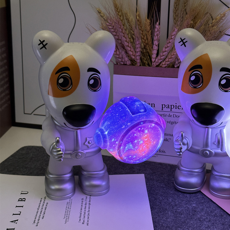 新型の宇宙犬のbluetoothスピーカーの宇宙室の夢幻の彩色は携帯の音響の贈り物のデスクトップの夜の明かりを飾って国境を越えます。|undefined