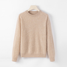 100%山羊绒重磅来袭纯色的圆领针织套头毛衣女秋冬濮院源头工厂