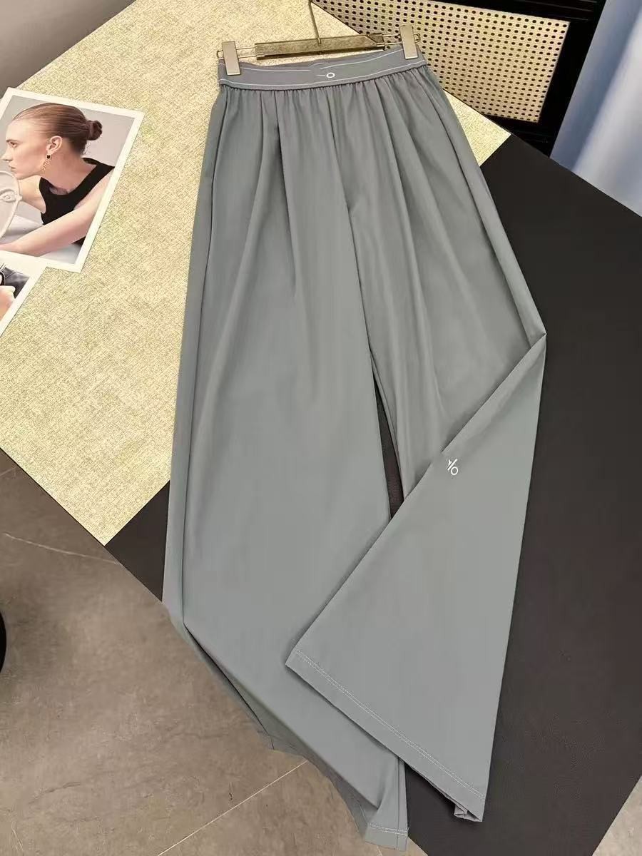 Nuevos pantalones de piernas anchas de cintura alta y secado rápido en primavera y verano en Europa y los Estados Unidos a través de la frontera + traje de ocio deportivo de camisa de manga corta de yoga image 21