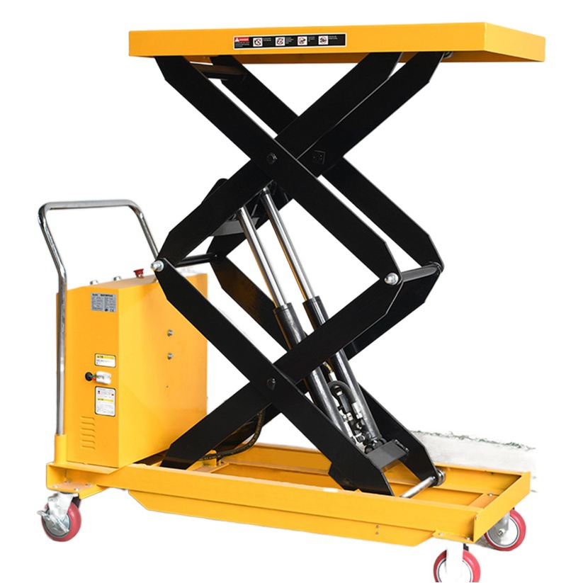 Plataforma elevadora pequeña, tipo tijera, eléctrica, manual, móvil, hidráulica, desplazable.