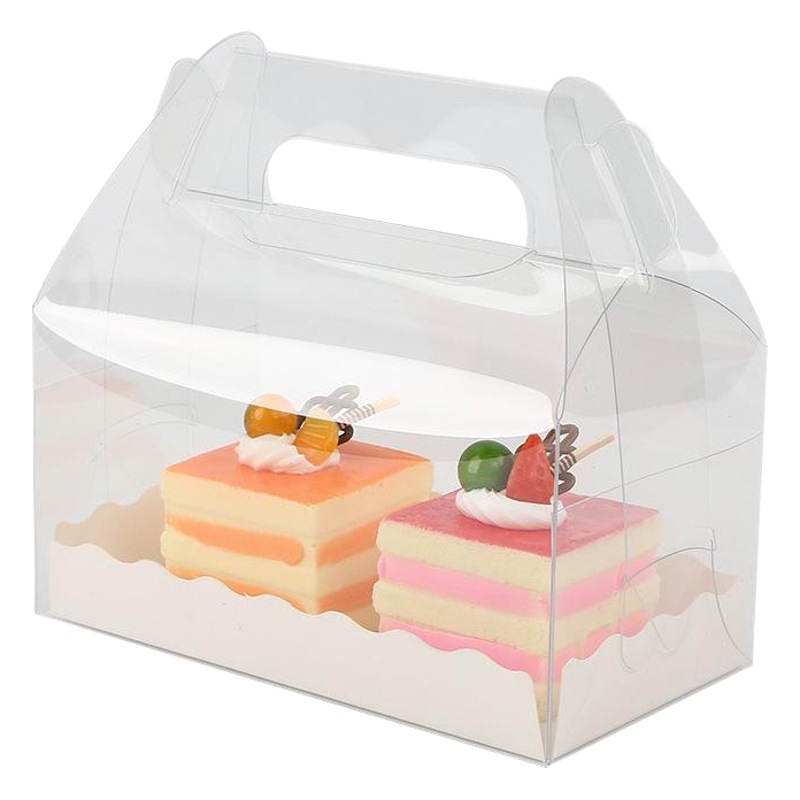 Caja de plástico transparente para hornear portátil West Point Cajas de pastel Layer Mousse Cajas de helado Marfin Cup Cajas