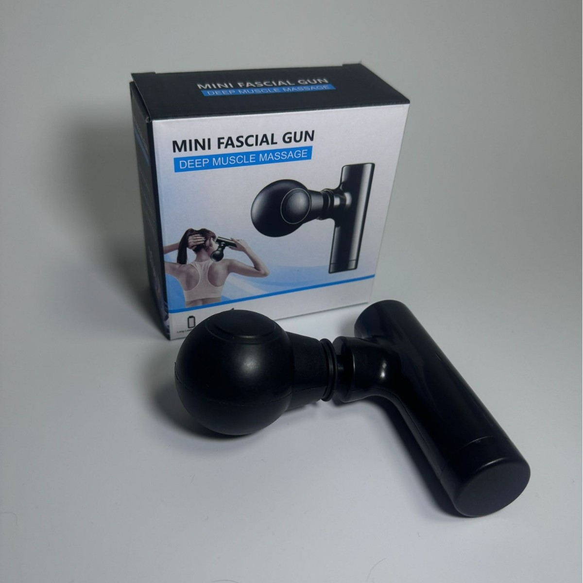 Mini pistola de fascia, pistola de fascia de un solo cabezal, fuerza ajustable de tres velocidades, material abs recargable, masaje de próstata portátil