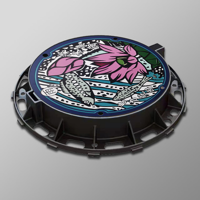 井上大师彩绘球墨铸铁艺术井盖创意别墅logo卡通装饰复古文化地雕