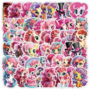 Super cost-effective 100 pony Polly stickers high color value cartoon cute unicorn pony girl a batch