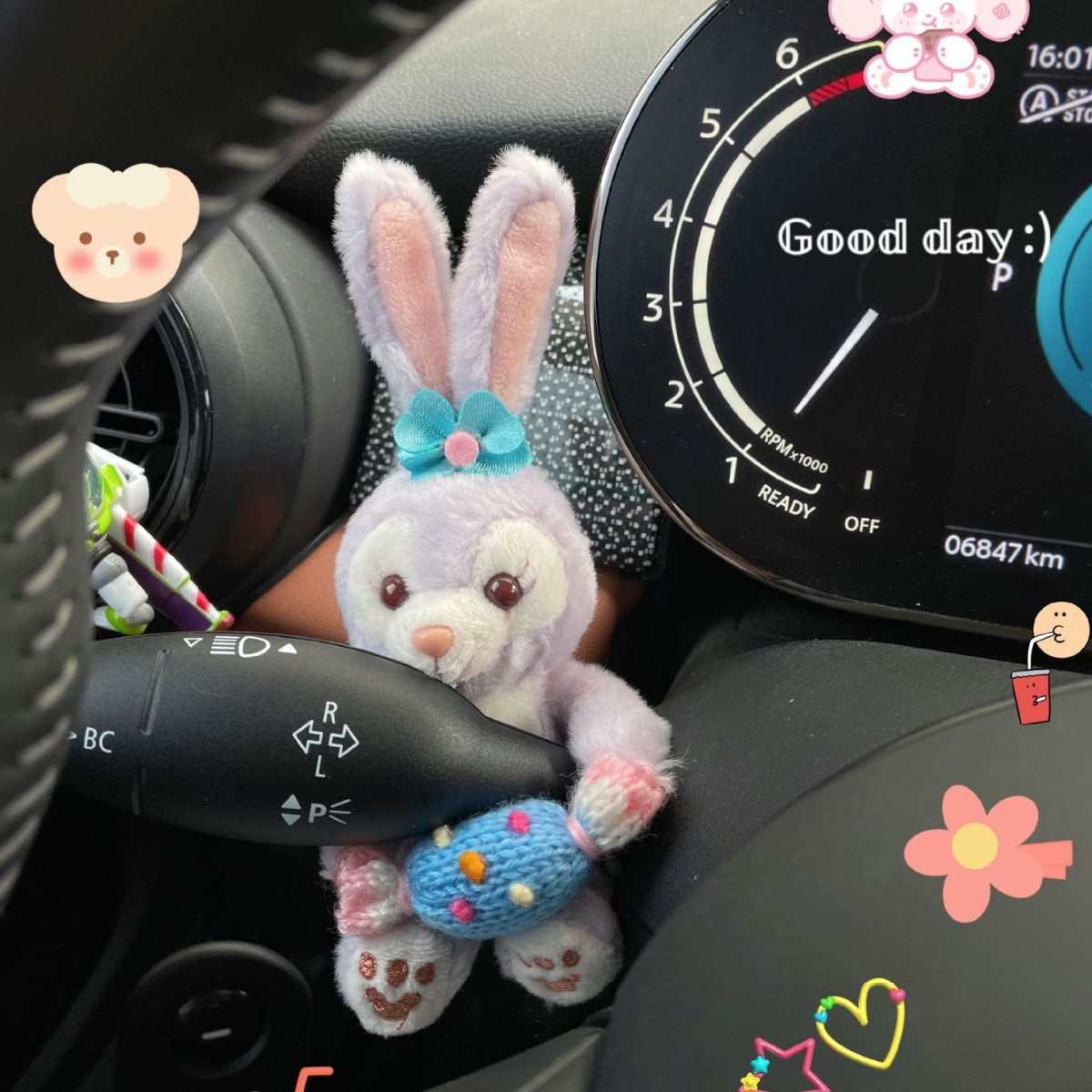Cute cocinero perro personalidad portador cubierta de luces de dirección cubierta de limpiaparabrisas de chicas corazón de chicas interior de automóviles hecha a mano