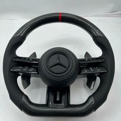 Mercedes-Benz W204 W205 modified dragonfly steering wheel, AMG-style carbon fiber and genuine leather options, available for cross-border supply (Steering wheel)