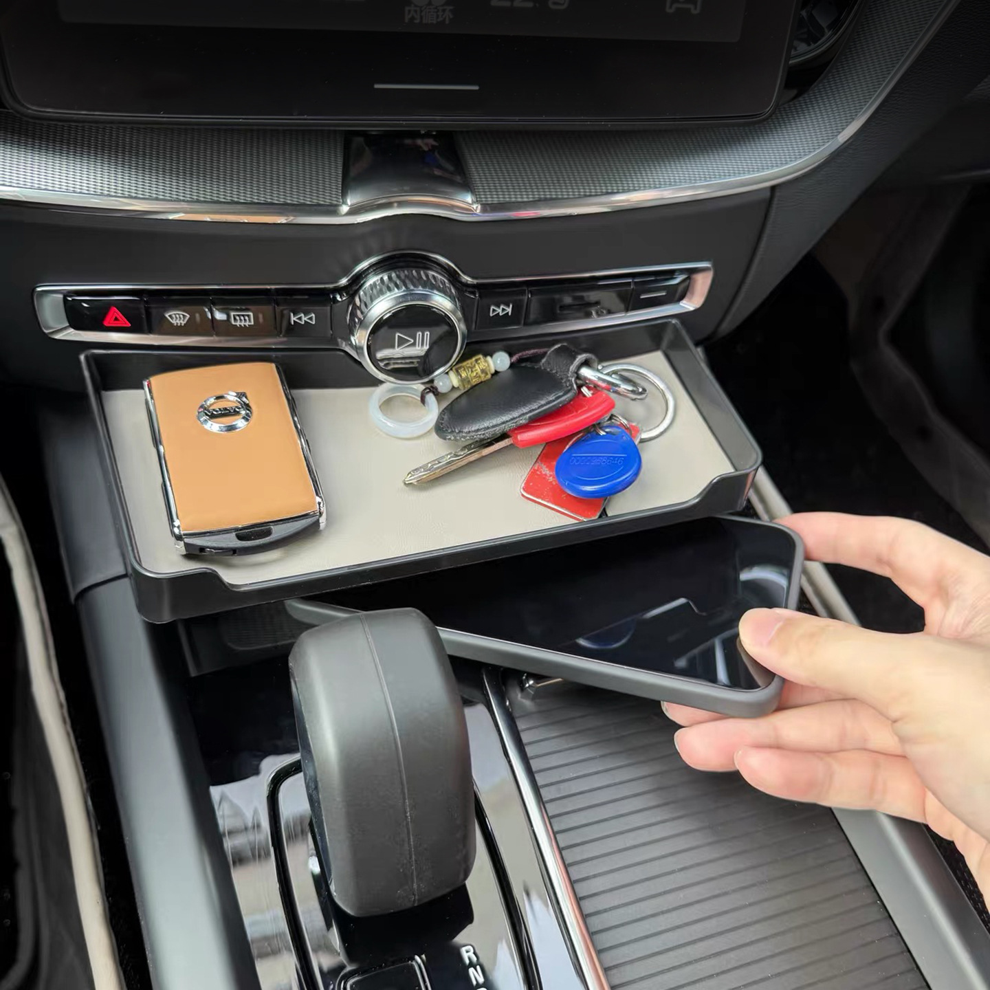 Suitable for Volvo 18-26 Models Xc60 S60 V60 Under-Screen Storage Box Central Control Layered Storage Organizer for Cars