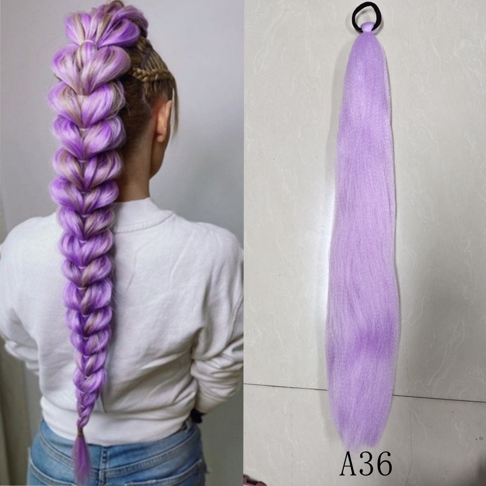 Fábrica de niñas elásticas pelucas de cola de caballo trenzas de boxeo trenzas de cuerda elástica de color trenzas de caballo para niños pelucas de cola de caballo