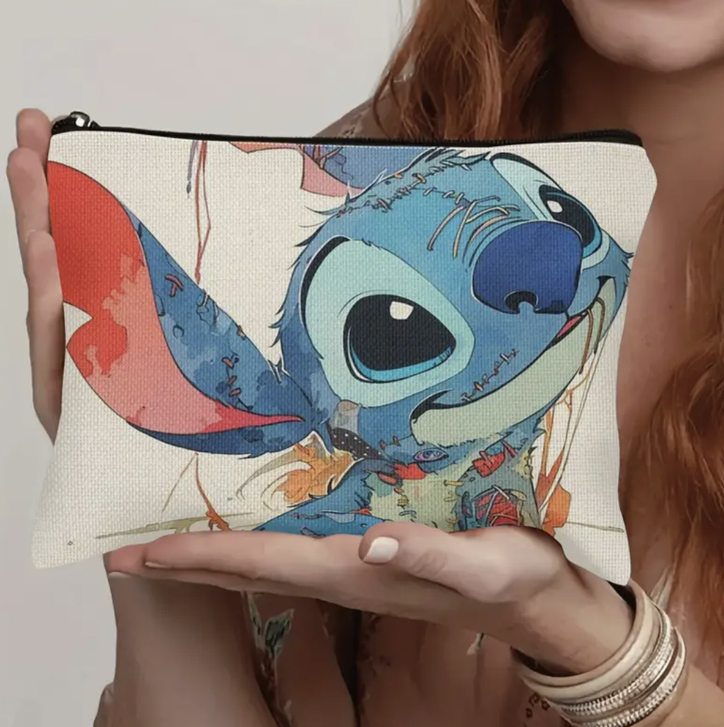 Amazon Stylet bolsa de lavado de gran capacidad bolsa de almacenamiento de impresión transfronteriza doble cara bolsa de lona de algodón con cremallera