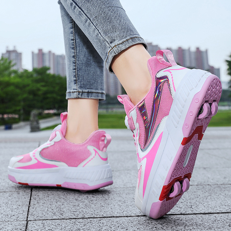 Cross-Border Heelys Shoes Manufacturer Wholesale Charging Luminous Shoes Led Lights Children's Adult Roller Skates with Wheels