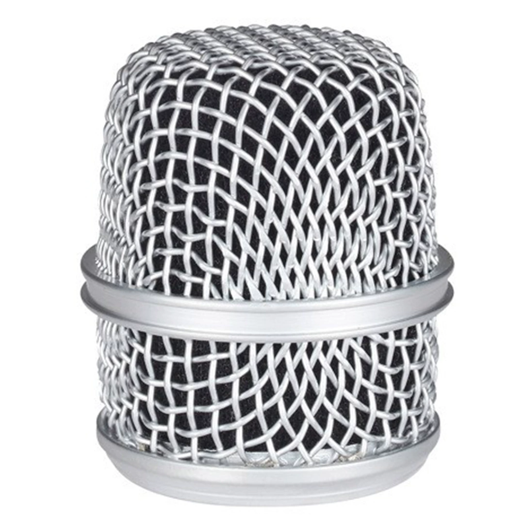 Металлическая решетка для микрофона 57A, гальваническое покрытие/краска, серебристо-черная, решетка 5758, аксессуары для караоке-микрофонов