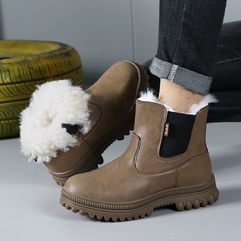 加厚羊皮毛一体雪地靴男冬季新款内蒙古羊毛靴特厚40度防寒2025