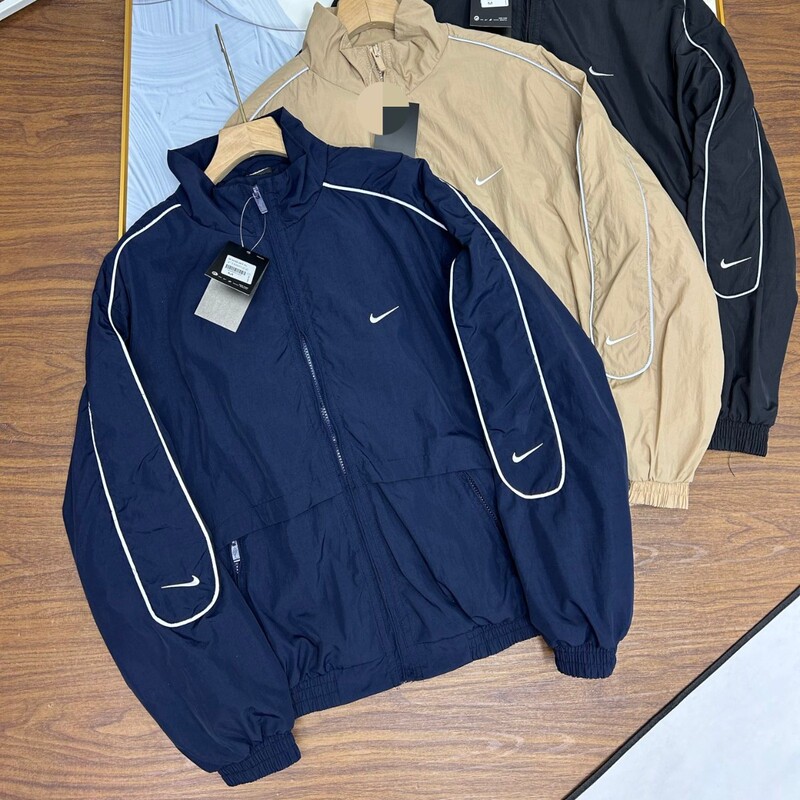Overseas Popular Nk Co-Branded Woven Jacket Hook Embroider Casual Loose Couple Reflective Stand Collar Jacket Windbreaker
