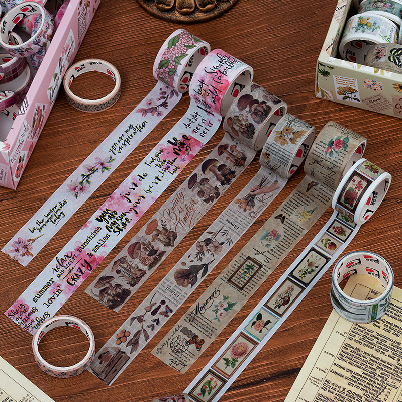 Bosque sueño serie mano cuenta y cinta de papel caja regalo traje DIY retro planta material decorativo papelería pegatinas