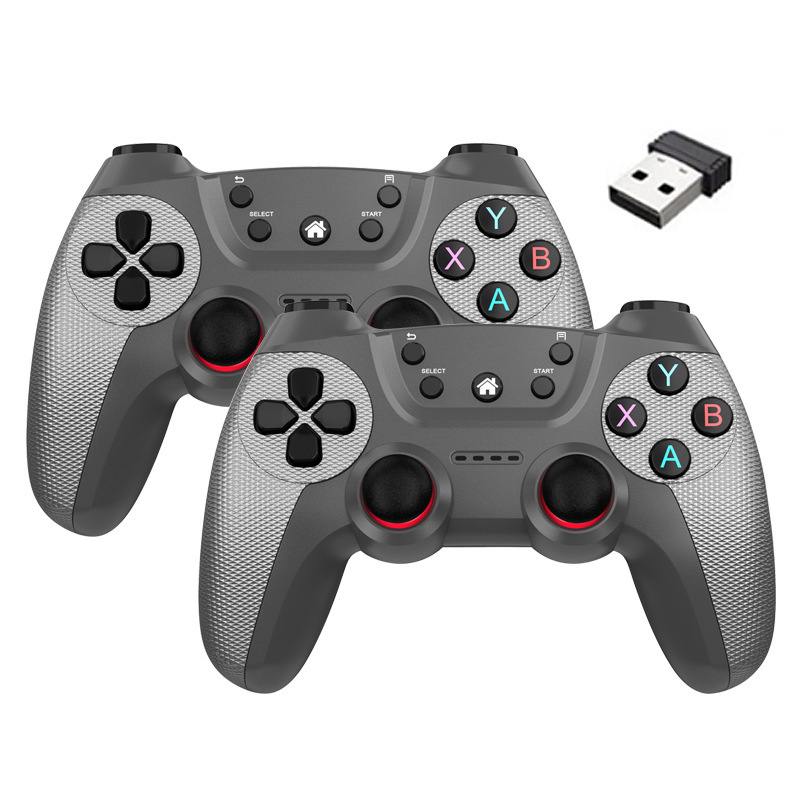 Fabricante suministro directo 2.4g inalámbrico controlador de juegos doble doble Android TV controlador de juegos multifuncional