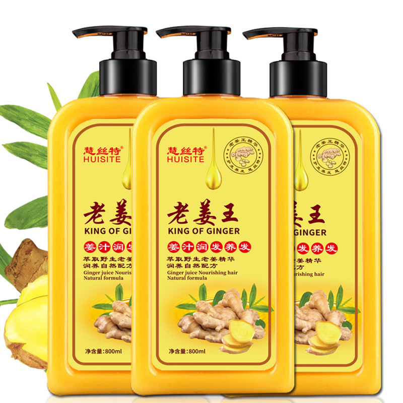 慧絲特老薑王潤養洗髮露 廠家批發生薑薑汁洗髮水柔順護髮素套裝