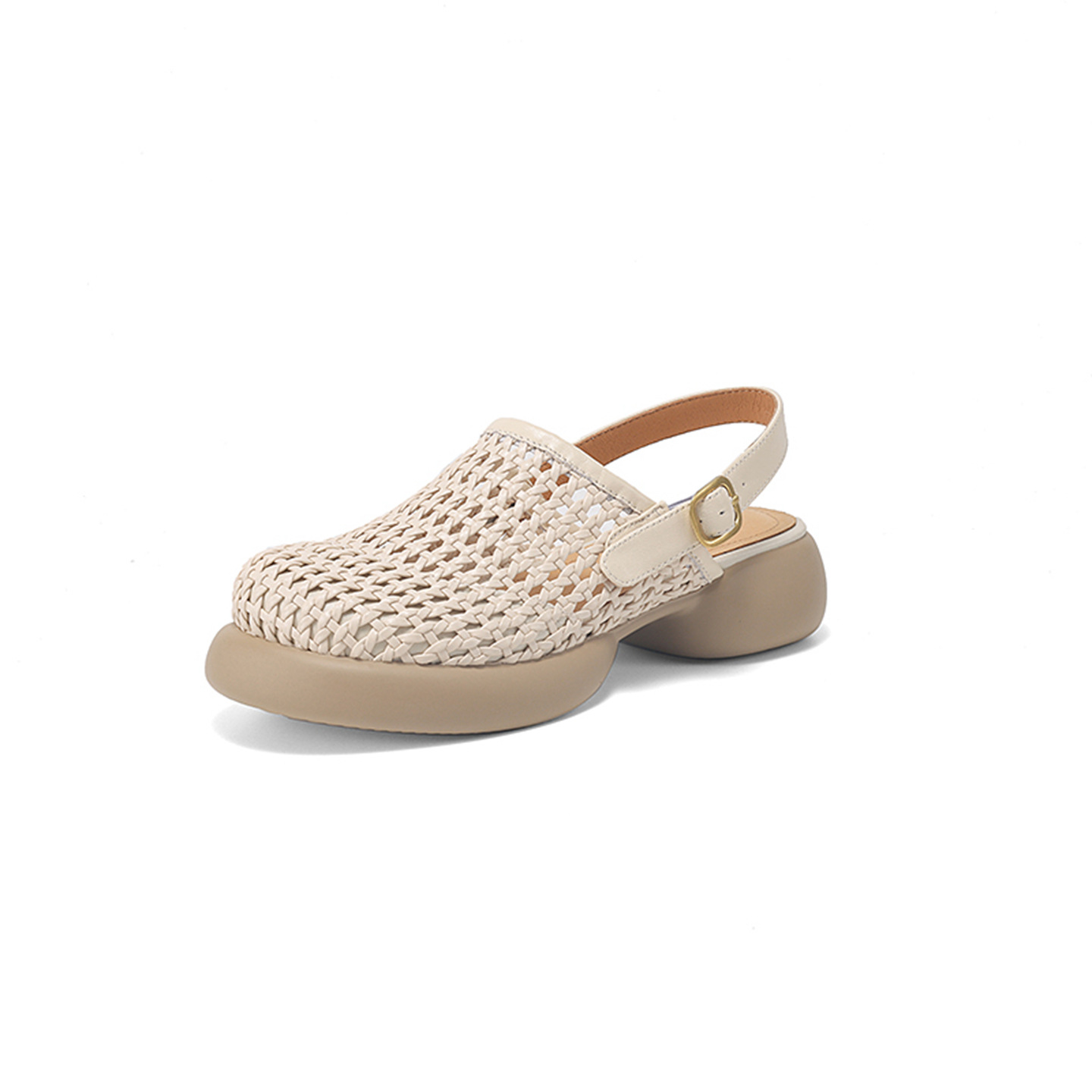 Sandal cao gót nữ đế dày gót vuông mũi hở phong cách La Mã — đen