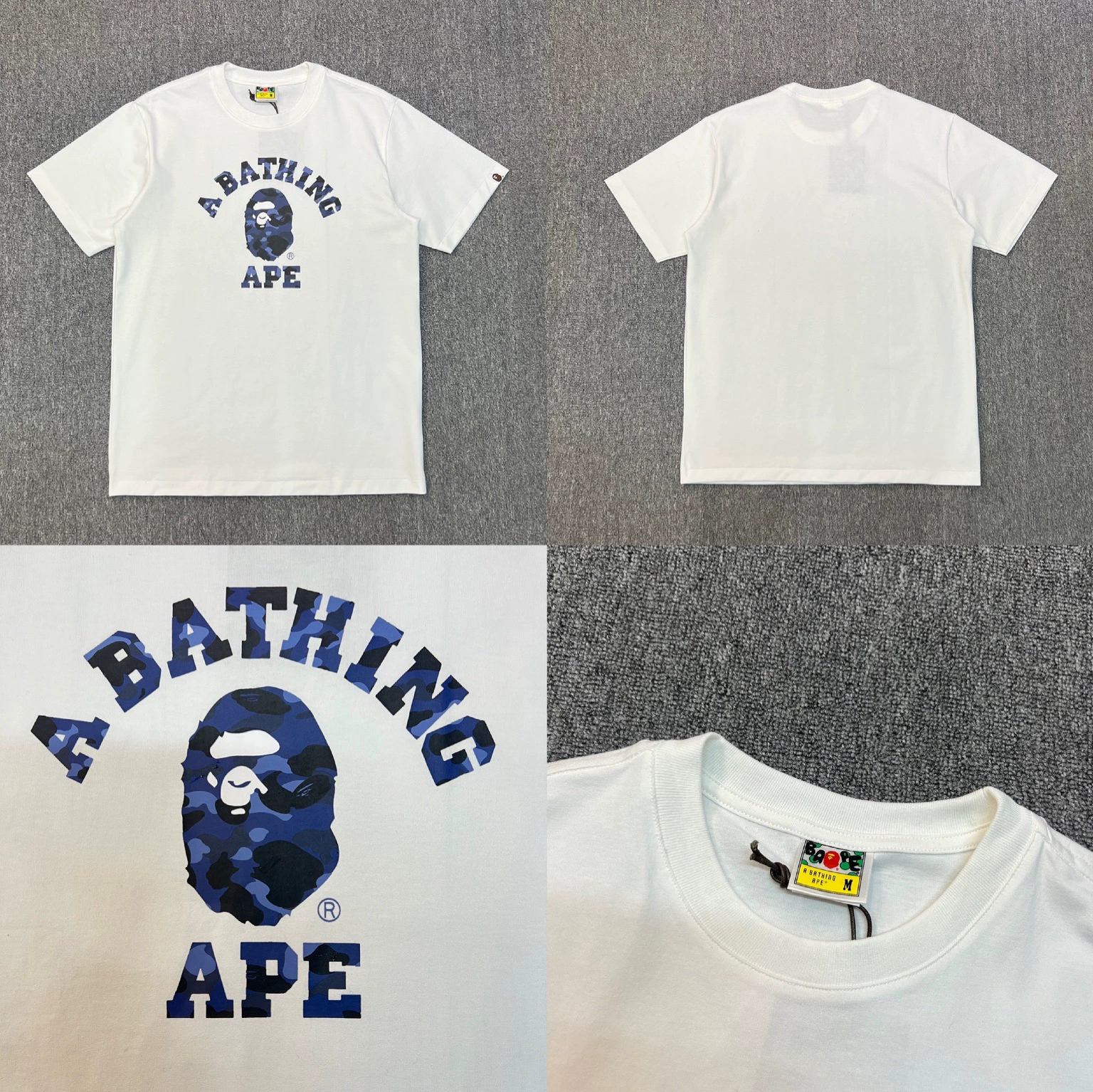 Стильный брендовый топ BAPE с половинными рукавами TEE для мужчин и женщин, камуфляж голова обезьяны, высокого уровня, свободный крой, короткий рукав