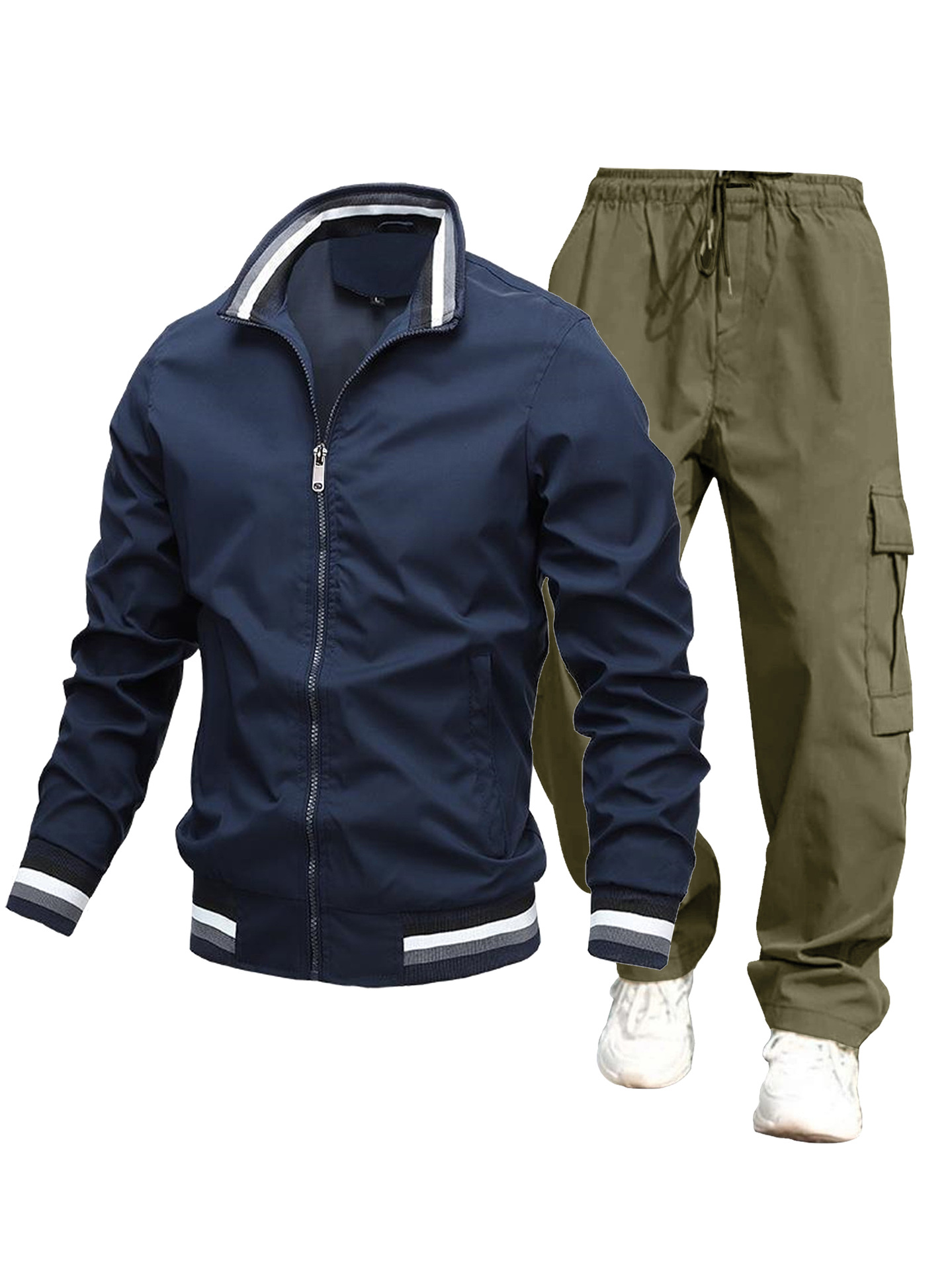 Herrenbekleidung 2024 neuer trendiger Herren-Herbst- und Winter-Freizeitmantel Modetrendmantel Herrenoberteile dünne Jacke Anzug_voghion.com