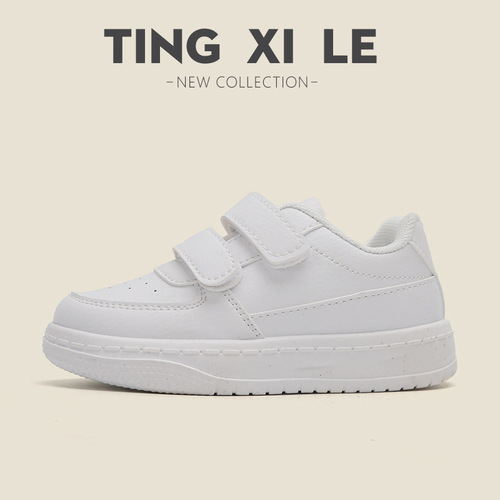 Children's white sneakers 2026 spring and autumn new boys' sports shoes white girls' casual board shoes soft soled baby shoes single