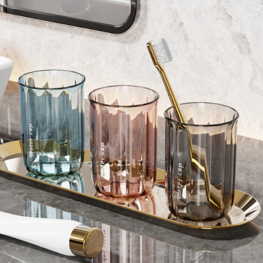 Taza de enjuague bucal Couple Taza de cepillo de dientes Taza de lavado para niños Pasta de dientes transparente Caja de almacenamiento de cepillo de dientes Taza de dientes de lujo ligero para el hogar