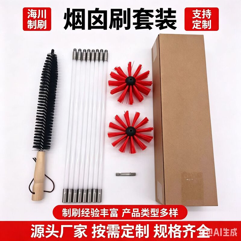 Chimney brush with extendable flexible rod, powerful for dryer cleaning, best-selling cross-border product, electric drill pipe brush for range hood interior walls Chimney brush with extendable flexible rod, powerful for dryer cleaning, best-selling cross-border product, electric drill pipe brush for range hood interior walls