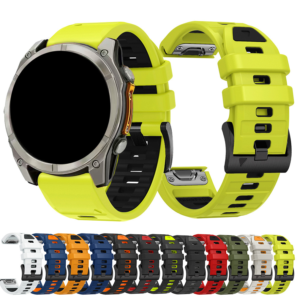 Cross-Border New Applicable Garmin Fenix 8 Official Two-Color Silicone Strap 51mm 47mm Garmin 22Mm/26Mm