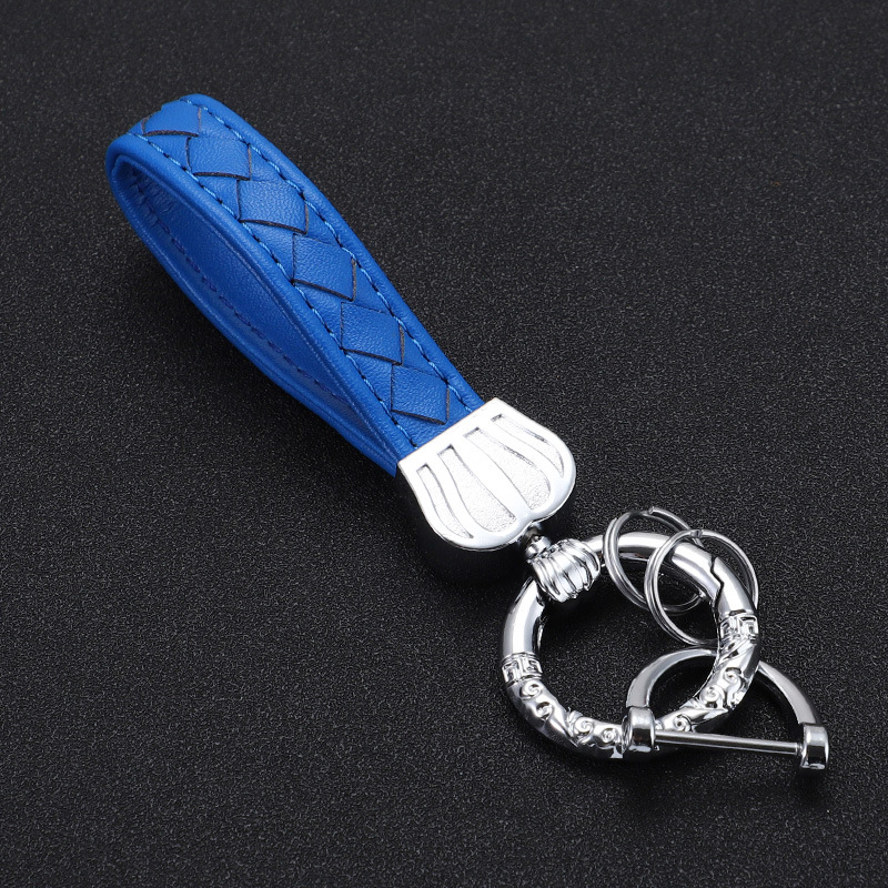 Productos transfronterizos Llavero de coche Corona Llavero de metal Material de aleación de zinc Cuerda de cuero duradera de alta gama Llavero