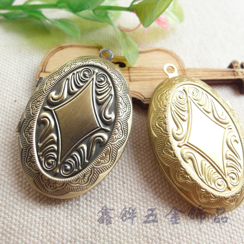 diy Sweater Chain Pendant Brass Oval Printing Photo Box Frame Photo Frame Factory Direct Sales Long-term Spot
