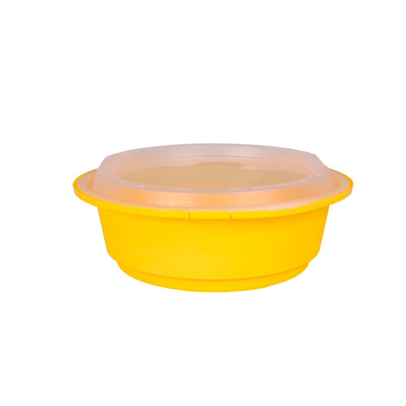 Caja de comidas desechable para llevar caja de embalaje de cierre de seguridad anti-robo redonda engrosada sellada tazón de sopa al por mayor se puede imprimir