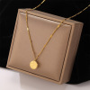 Zirconium stainless steel, pendant, fashionable advanced necklace, Chinese style, high-quality style