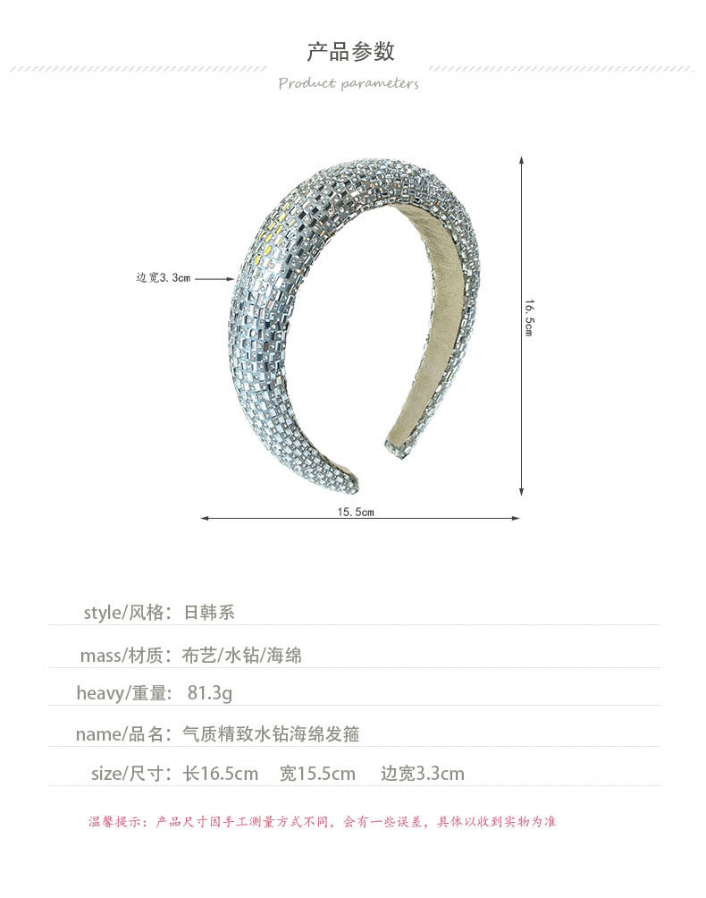 Fashion Korean Style Rhinestone Sequin Creative Sponge Headband display picture 2