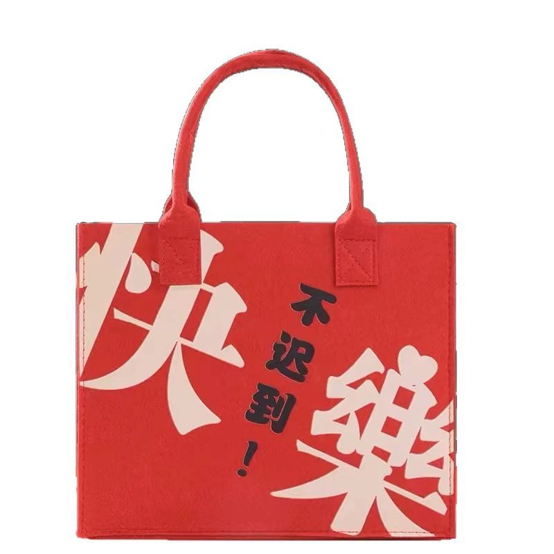 Festive red linen bag, storage system, Birthday gift