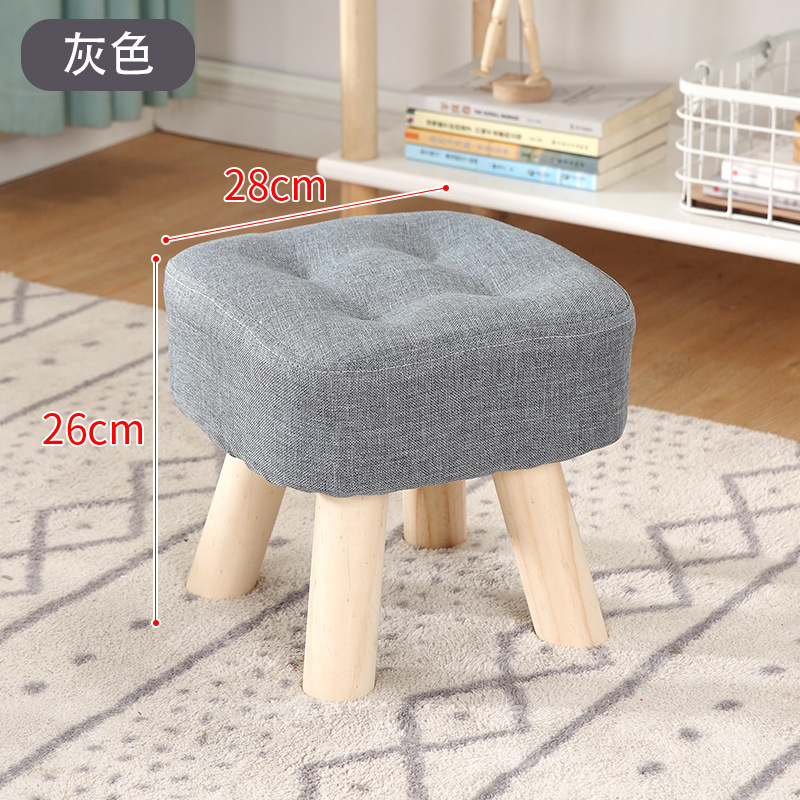 Taburetes de tela creativos pequeños taburetes caseros adultos sofá taburetes sala de estar dormitorio red roja taburetes de madera sólida silla pequeña
